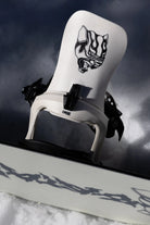 Bataleon Ghost FASE snowboard bindings for men in bone white, showcasing durable hardgoods design and secure strap system.