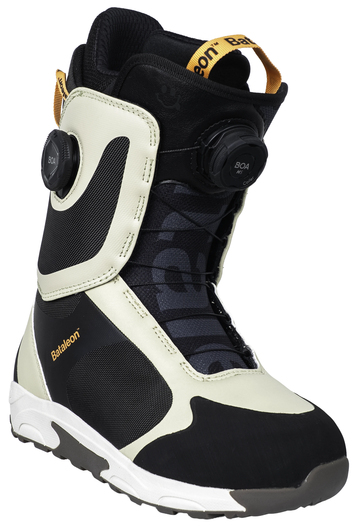 Bataleon Women's Rave Double BOA snowboard boots in Sandstorm color, featuring durable construction and adjustable fit for winter sports.