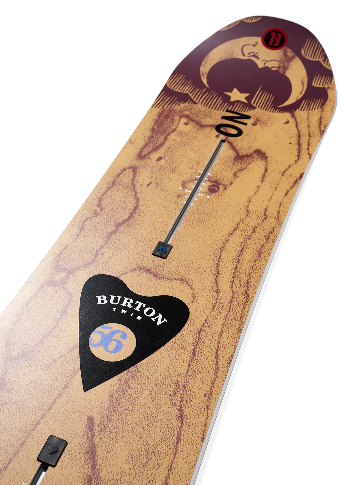 Burton 50th 94 Twin Snowboard men's hardgoods with detailed top sheet and nose design, ideal for freestyle snowboarding.