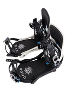 Burton 50th Cartel X snowboard bindings for men, twin design, shown with detailed baseplate and high-performance features.