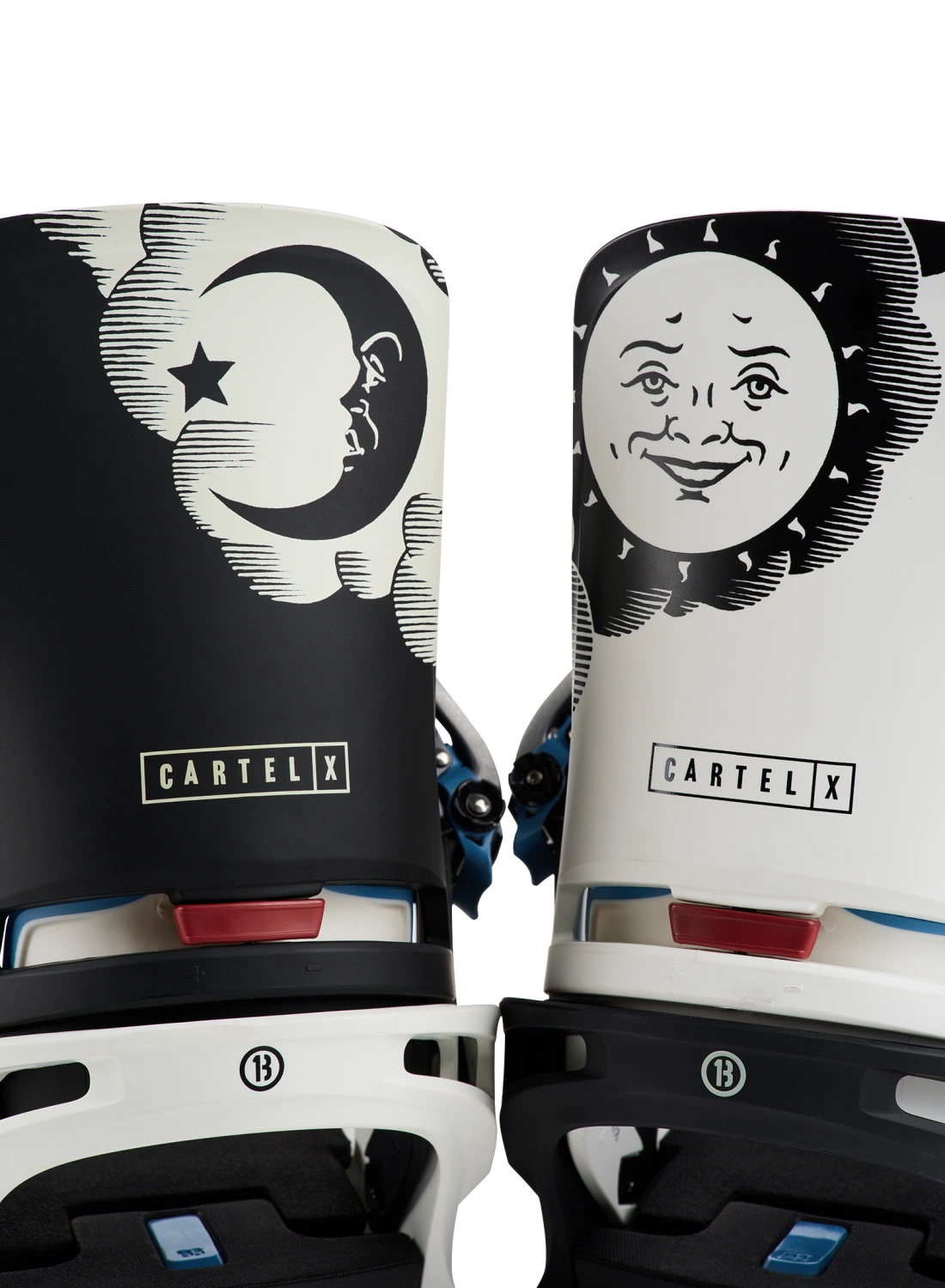 Burton 50th 94 Cartel X snowboard bindings for men, featuring a highback and twin design for versatile all-mountain riding.