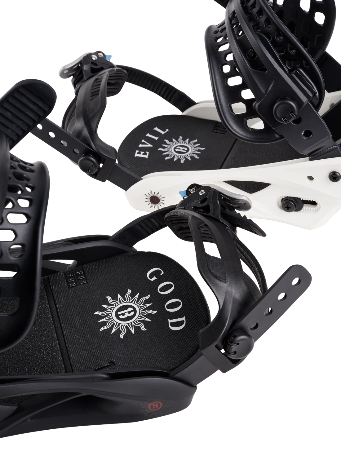 Burton 50th Lexa X women's snowboard bindings with adjustable baseplate and strap details, designed for twin snowboarding style.