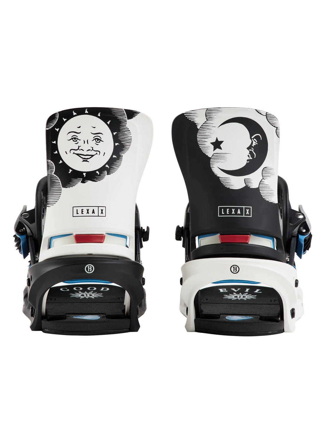 Burton 50th Lexa X women's snowboard bindings, 94 twin, black and silver, with adjustable straps and high-back support.