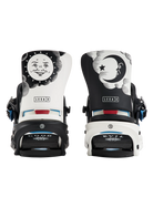 Burton 50th Lexa X women's snowboard bindings, 94 twin, black and silver, with adjustable straps and high-back support.