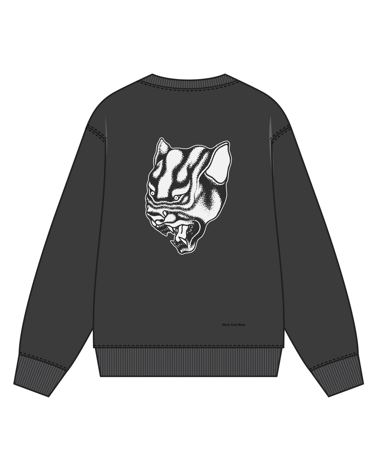 Black Bataleon 2027 crewneck sweatshirt for men, soft and comfortable snow layering sweatshirt with back view.