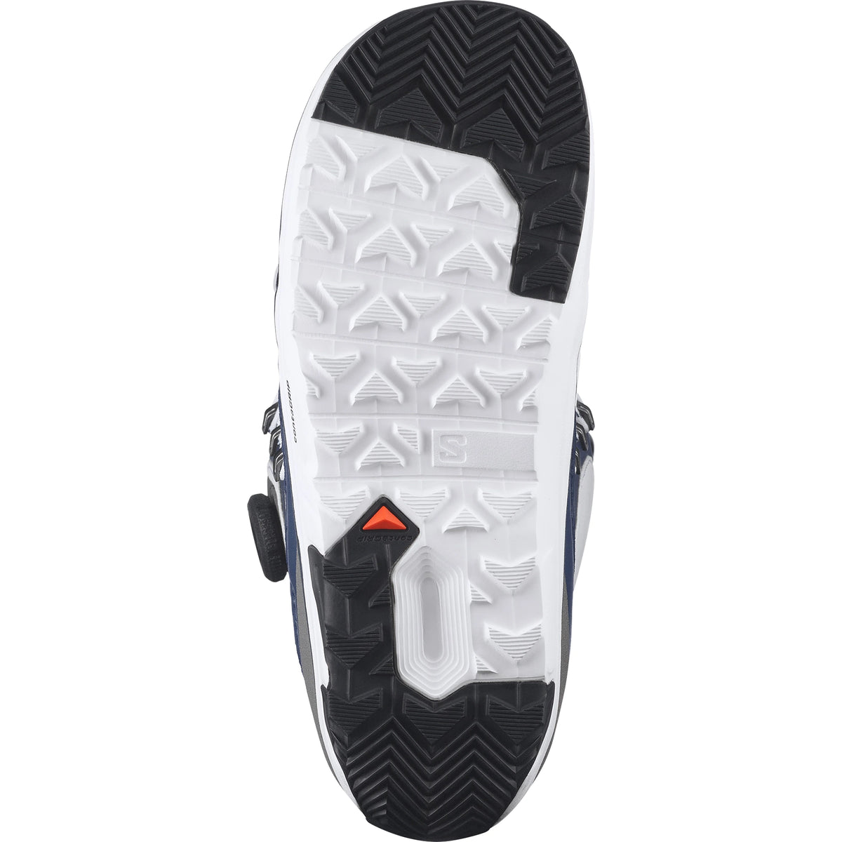 Salomon X Approach Lace SJ BOA snowboard boots in Team colorway, sole view