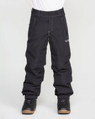 Volcom Kids' Chaos insulated snow pants in black, front view
