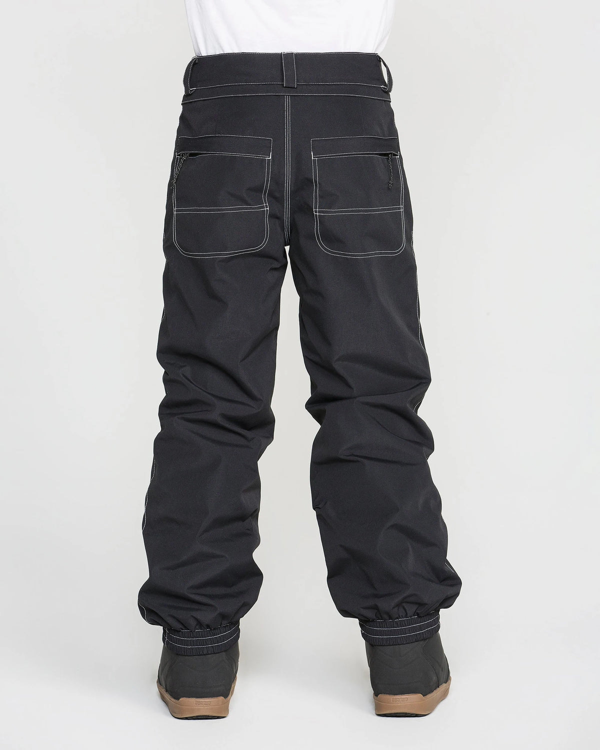 Black Volcom Kids' Chaos insulated snow pants, side view