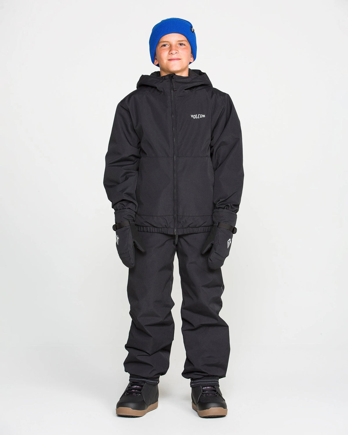 Volcom Kids' Chaos insulated snow pants in black, youth view 05