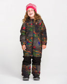 Volcom Kids' Little Flurry cheetah one-piece snowsuit with hood and snow pants design