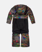 Volcom Kids' Little Flurry cheetah one-piece snowsuit with insulated jacket and snow pants outfit