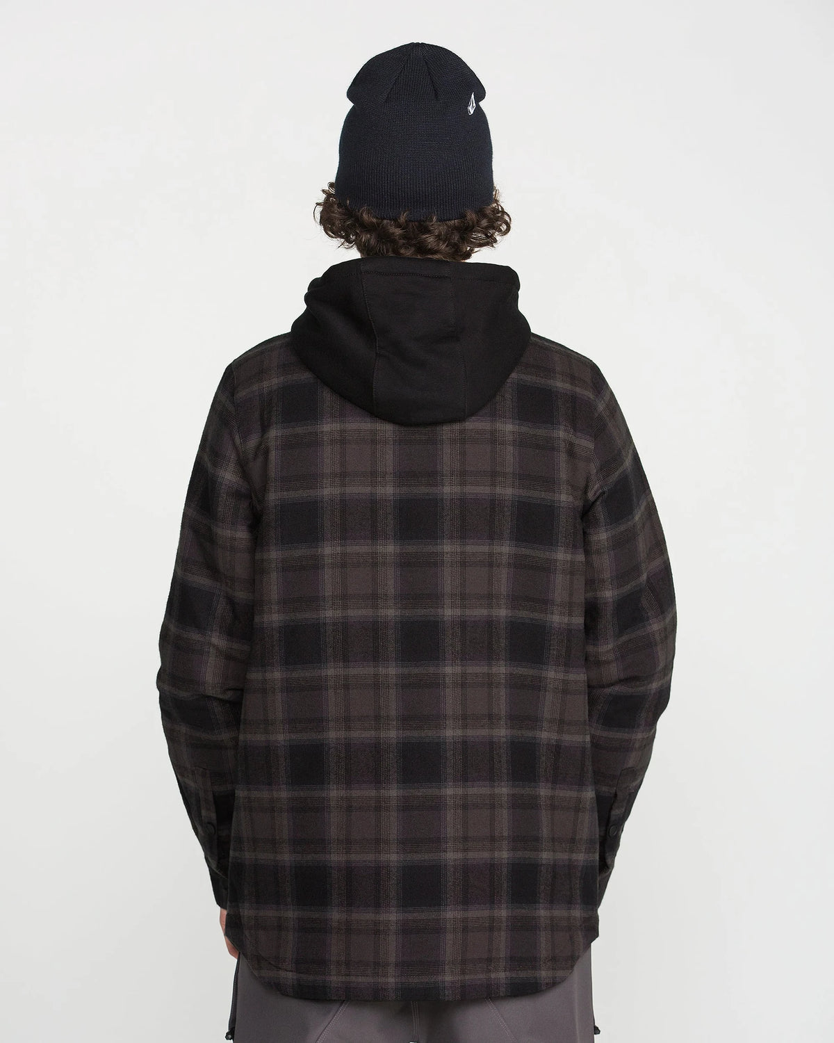 2027 Volcom men's Enson insulated riding flannel jacket in black, view 03