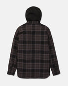 Volcom men's Enson insulated riding flannel jacket in black, front view