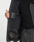 Volcom men's Lapper snow pants in black, side view