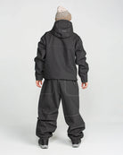 2027 Volcom men's Lapper snow pants in black, front view with relaxed fit and snow-ready design