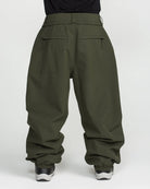 Volcom men's Lapper snow pants in dark green, side view