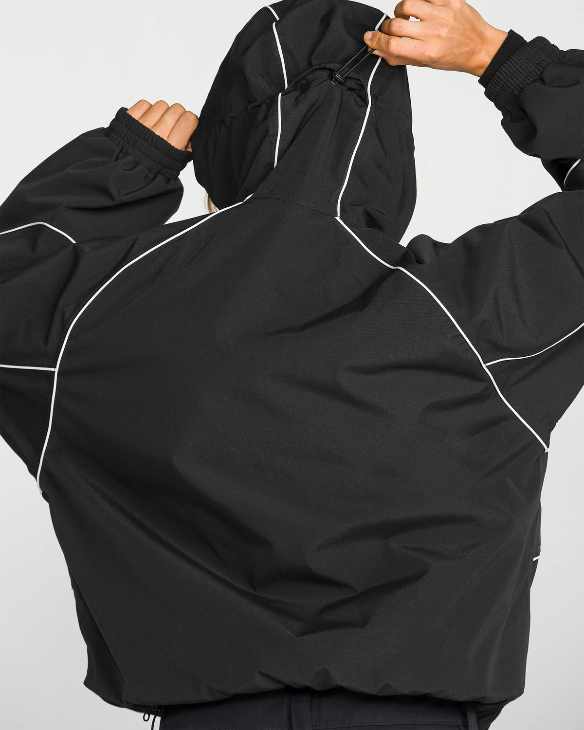 2027 Volcom Liftline 20K snow jacket in black, unisex design front view