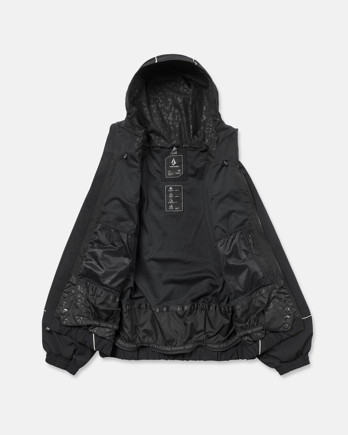 2027 Volcom Liftline 20K black snow jacket, unisex front view
