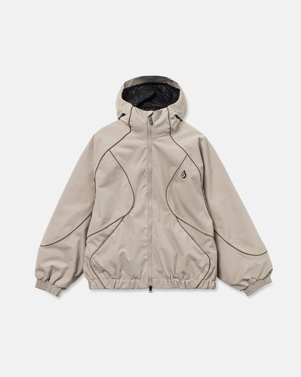 Volcom Unisex Liftline 20K snow jacket in khaki, front view