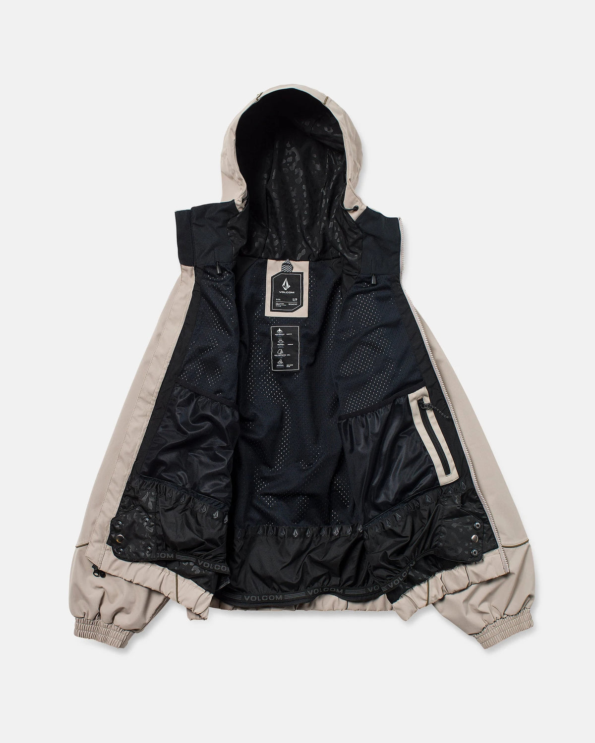 Volcom Unisex Liftline 20K snow jacket in khaki, front view