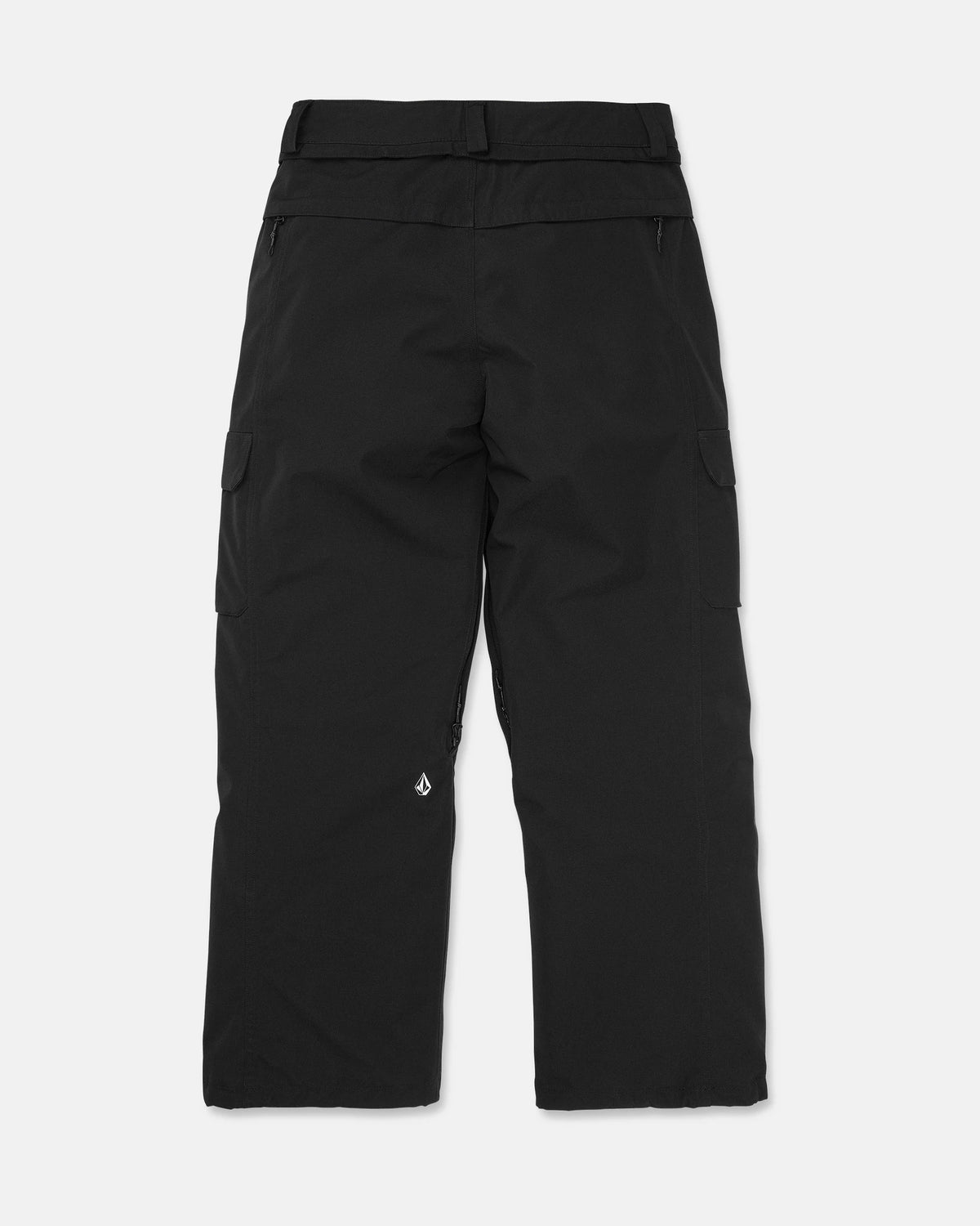 Volcom Unisex Liftline 20K snow pants in black, front view with waterproof design and adjustable waistband