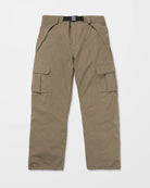 Volcom Unisex Liftline 20K snow pants in teak, waterproof winter ski pants front view
