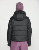 Volcom Women's Avalon Puff snow jacket in black, front view