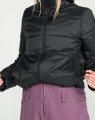 Volcom women's Avalon Puff snow jacket in black, insulated winter jacket view