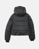 2027 Volcom women's Avalon Puff snow jacket in black, front view