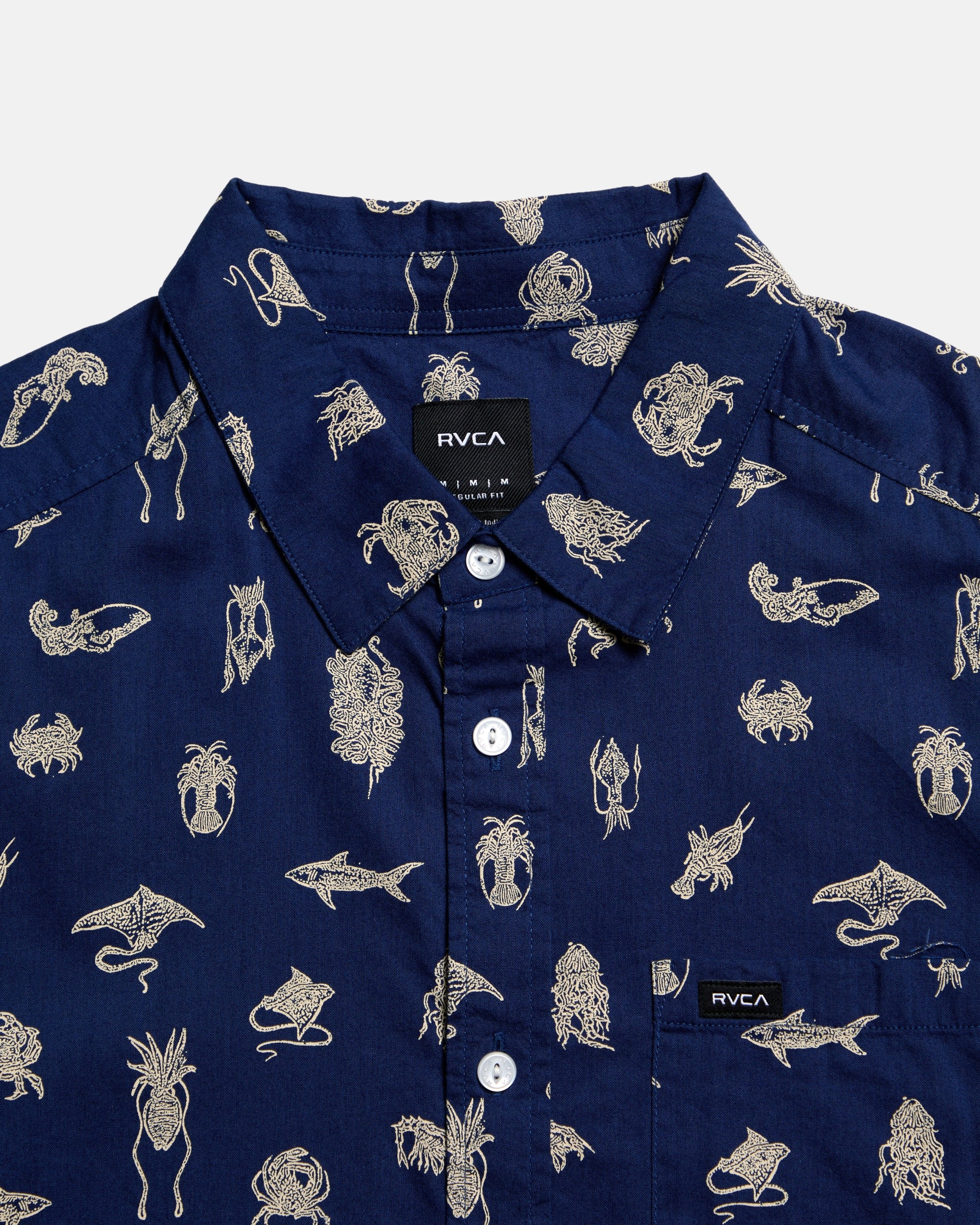 RVCA Sea Life Short Sleeve Button Up Shirt - People Skate and Snowboard