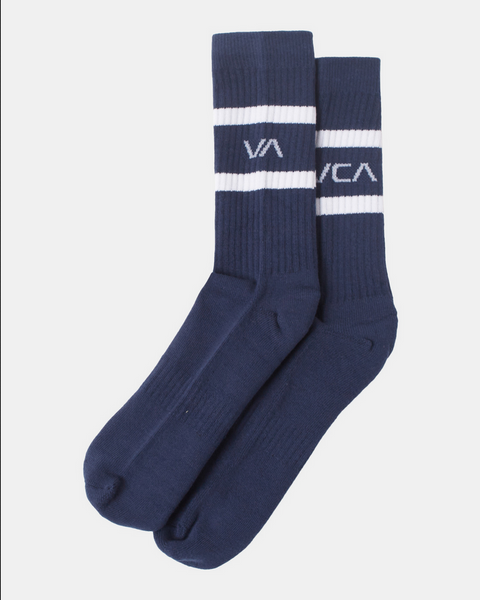 RVCA 2 Pack Striped Crew Sock - People Skate and Snowboard