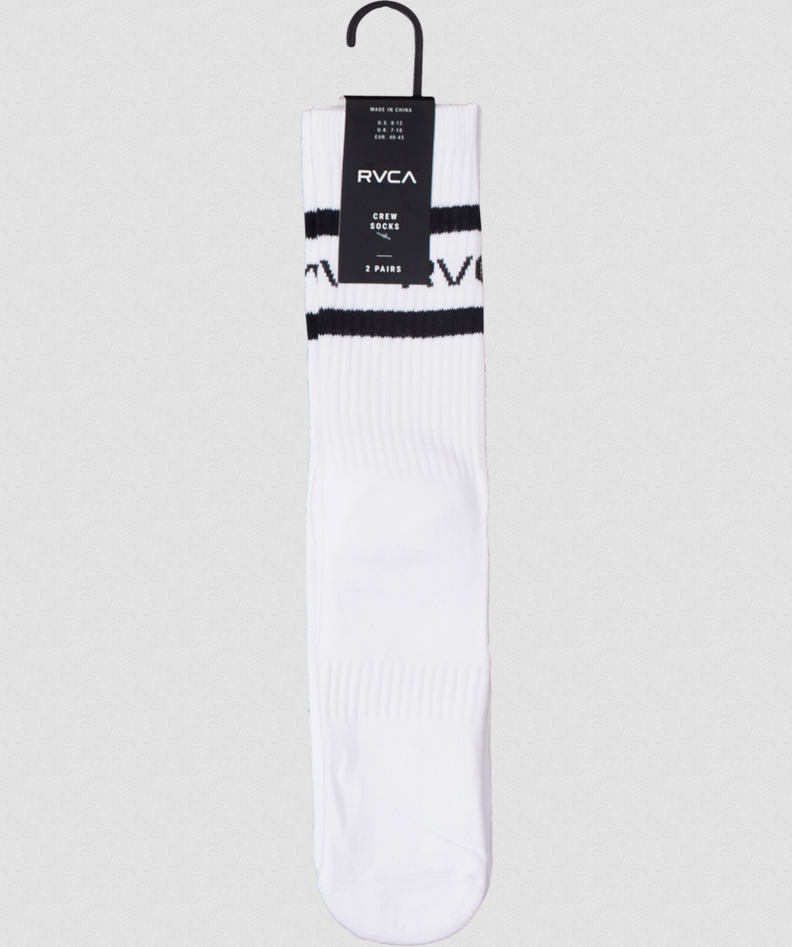 RVCA 2 Pack Striped Crew Sock - People Skate and Snowboard