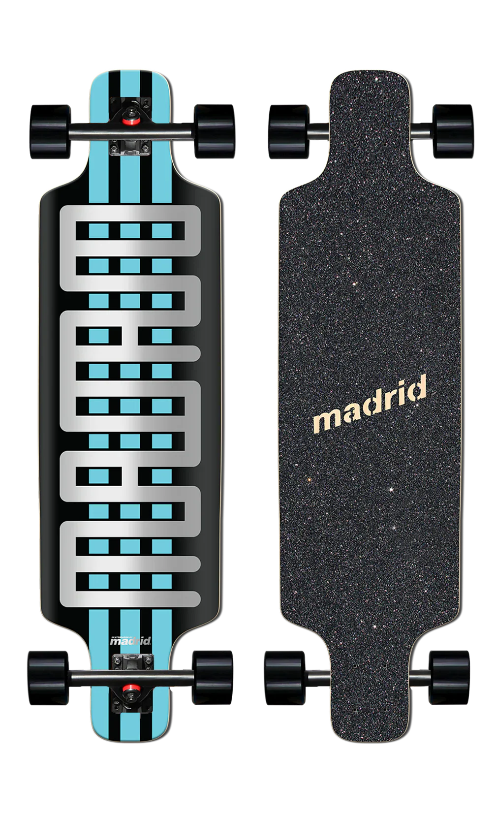 Madrid Blue Steel Top Mount Complete Longboard 9.75" x 36" - People Skate and Snowboard