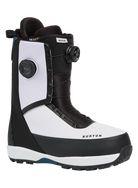 Black and white Burton men's Waverange Plus Step On snowboard boots with sturdy design and Burton branding.