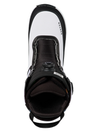 Black and white Burton Men's Waverange Plus Step On snowboard boots with lacing and waterproof design for winter snowboarding.
