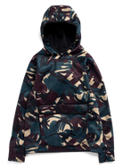 Kids' Burton Crown Weatherproof riding pullover hoodie in seersucker camo, designed for snow and outdoor winter activities.