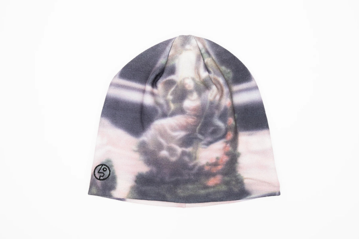 Public Disorder Skully Beanie in rose print, a stylish accessories beanie from Public Snowboards with a colorful, patterned design.