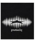 Public Snowboards men's black Glow Long Sleeve Tee with graphic detail, casual black long sleeve shirt for skate or streetwear.