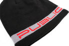 Public Snowboards black and red stretch logo skully beanie with branding detail, designed for warmth and style.