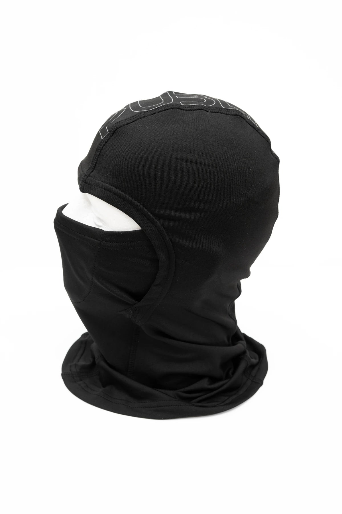 Public Tech Balaclava in black, snow face protection accessory with snug fit and breathable fabric, designed by Public Snowboards.