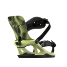 Rome Volt FASE snowboard bindings for men, acid color, rear open view showing straps and high-back support.