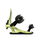 Rome Volt FASE snowboard bindings for men, side profile view showing acid-colored straps and high-back support.