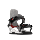 Rome Volt FASE snowboard bindings for men in stone, front view showing sturdy construction and adjustable straps.