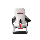 Rome Volt FASE snowboard bindings for men in stone color, shown from rear view, designed for snowboarding hardgoods.