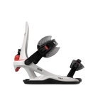 Side profile of Rome Volt FASE snowboard bindings for men, featuring a durable stone-colored hardgoods design.