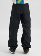 Women's Burton Reserve 2L Relaxed snow pants in True Black, shown from the back with a relaxed fit and waterproof fabric.