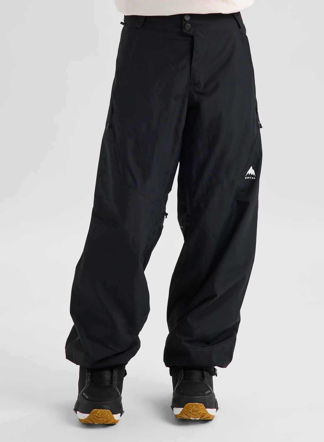 Women's Burton Reserve 2L Relaxed snow pants in True Black, featuring a relaxed fit and waterproof softshell material.