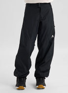 Women's Burton Reserve 2L Relaxed snow pants in True Black, featuring a relaxed fit and waterproof softshell material.
