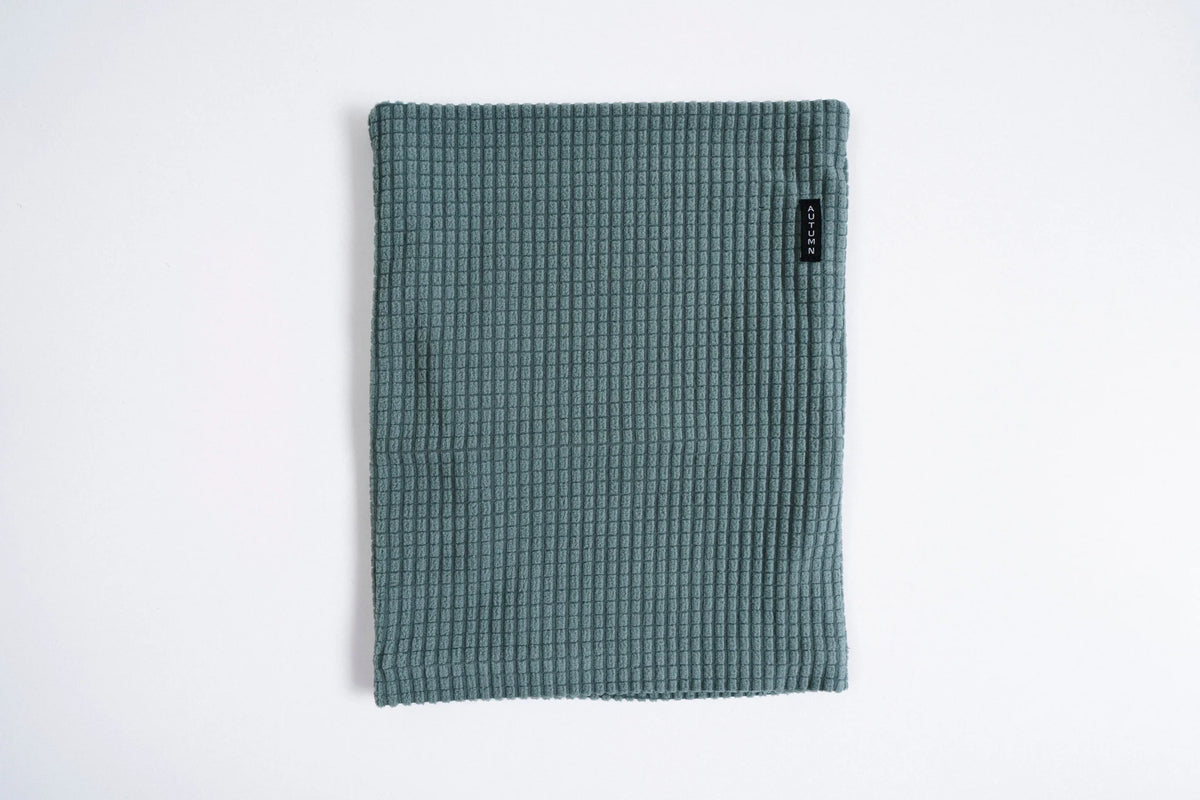 Sage Autumn Grid Fleece Neck Gaiter from Autumn Headwear, a cozy face protection accessory for winter outdoor activities.