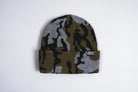 Autumn Old Growth Camo Beanie in cement color, stylish knit accessory from Autumn Headwear, perfect for cold weather.